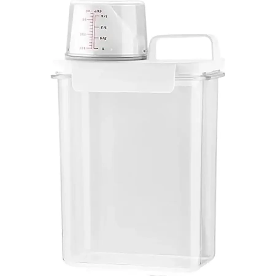 1-3pcs Airtight Laundry Detergent Powder Storage Box Jar Bleach Container Large Capacity Measuring Cup(1800ml)