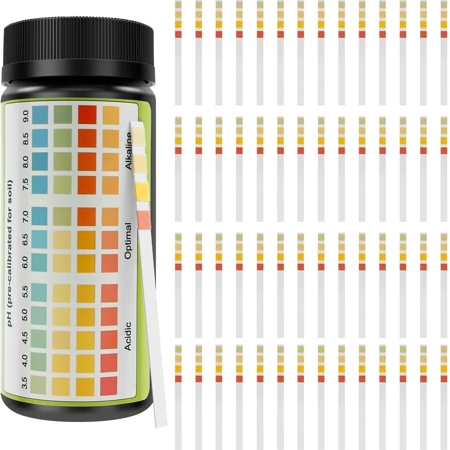 100 Pack Soil pH Test Strips, Strip Soil pH Tester Kit, Accurate Gardening Lawn Test Tool Set for Lawn Grass Flower Vegetable