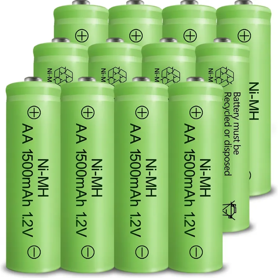 【12pcs】 Solar Lights Rechargeable Aa Batteries 1500mah High Capacity 1.2v Ni-mh Double a Battery for Outdoor Lights, String Light, Tv Remotes, Mouses,(aa Battery Size: 14.5×50.5mm)