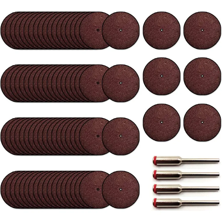 140Pcs Resin Cutting Disc 1 inch Rotary Tool Cut Off Wheel and 4Pcs Mandrels