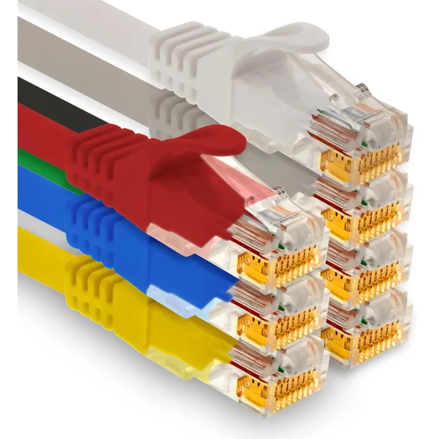1aTTack.de 7x 1m CAT7 Ethernet LAN Network Cable RJ45 - Color 3