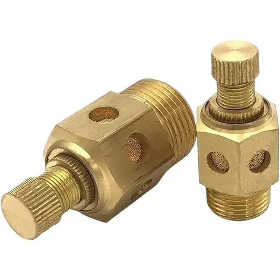 1PC Pneumatic Brass Exhaust Throttle valve1/8' 1/4' 3/8' 1/2' BSP Accessory Noise Filter Reducer Copper Connector, for air Tools(1/8")