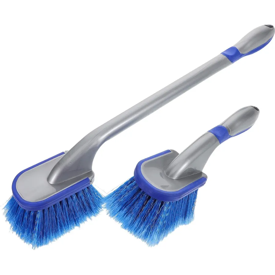 2pcs Car Wheel Cleaning Brush Soft Bristles with Long Ergonomic Handle