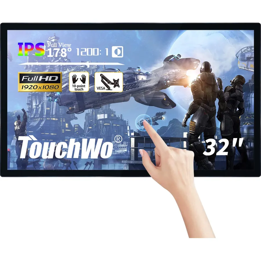32 inch Interactive Touchscreen Whiteboard, Smart Board with 16:9 Display 1080P, Android 14 Touchscreen Electronic Whiteboard for Office and Classroom, RAM 8G & ROM 128G