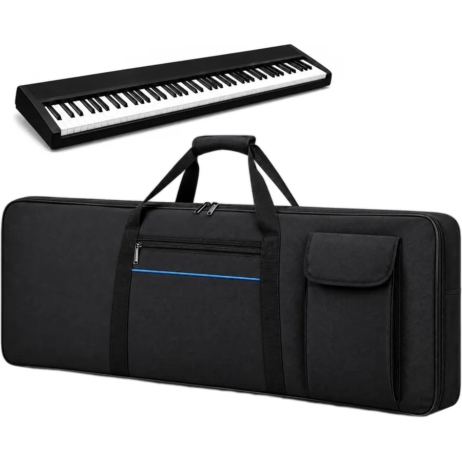 61 Key Keyboard Bag for Casio CT-S300, Padded Keyboard Carrying Case with Zipper, Shoulder Straps, Handle, Storage Pocket, Water-Resistant Oxford Fabric,S(94 x 33 x 12cm)