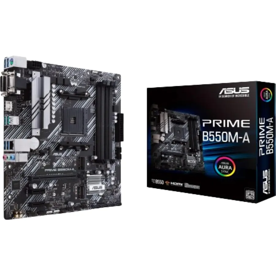 ASUS Prime B550M-A WiFi II AMD Micro ATX DDR4 Motherboard with PCIe 4.0, WiFi 6, ECC Memory, HDMI 2.1, RGB Header