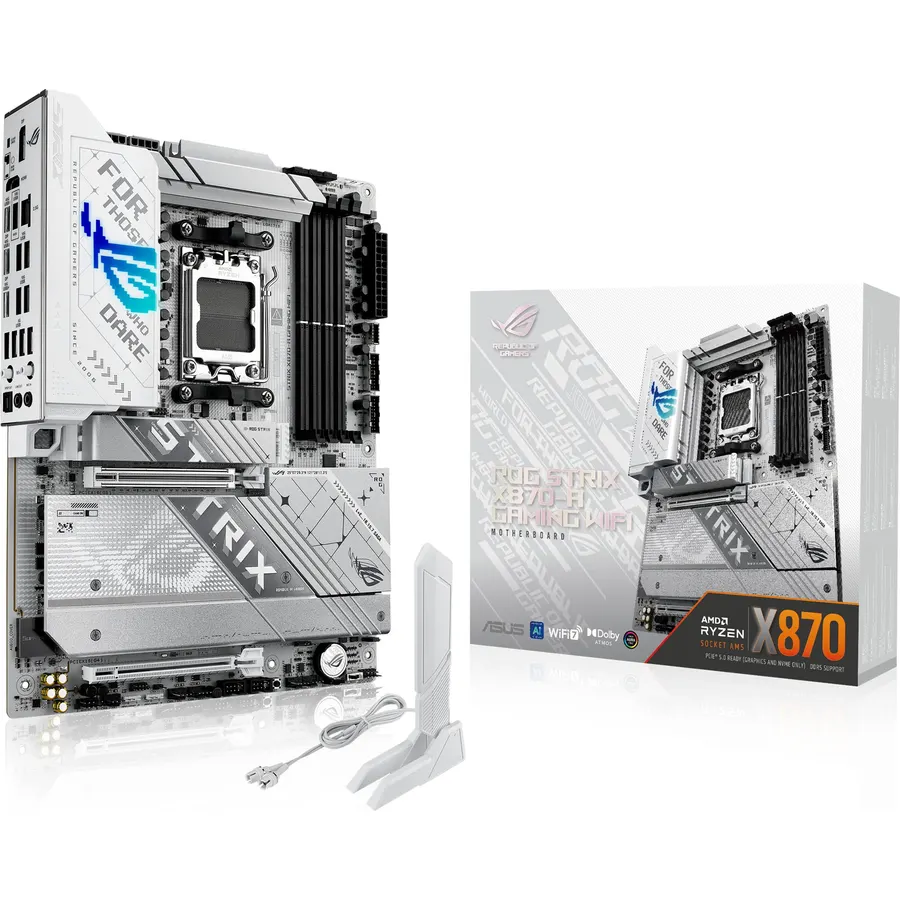 ASUS ROG Strix X870-A Gaming WiFi AMD AM5 X870 ATX Motherboard 16+2+2 Power Stages, Dynamic OC Switcher, Core Flex, DDR5 AEMP, WiFi 7, 4X M.2, PCIe® 5.0, Q-Release Slim, USB4®, AI OCing & Networking