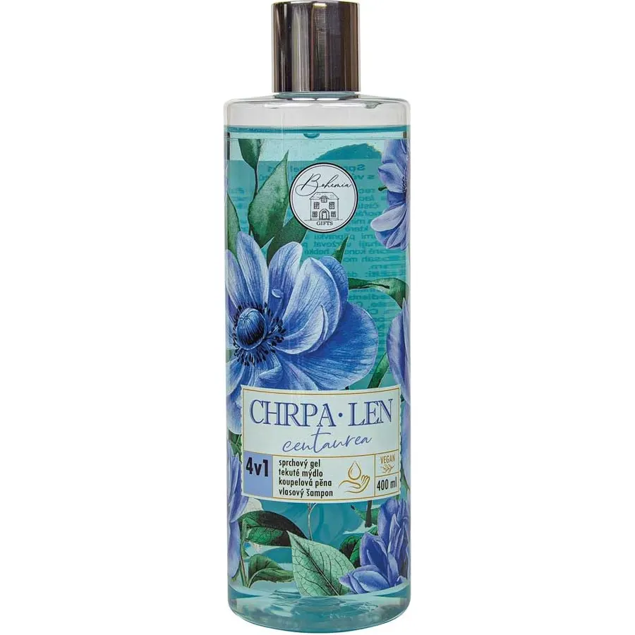 Bohemia Gifts 4-in-1 Shower Gel, Shampoo, Bath Foam & Soap Cornflower & Flax