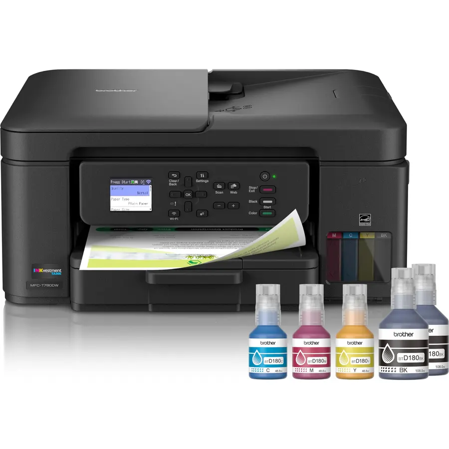 Brother INKvestment Tank 780 Wireless Color Inkjet All-in-One Printer with Duplex Printing | Includes up to 3 Years of Ink in-Box(1) and a 3-Year Limited Warranty(2) (MFC-T780DW)