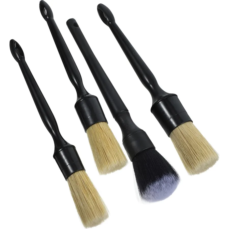 Car Detailing Brush Set, Soft Boar Bristle Brushes for Vehicles