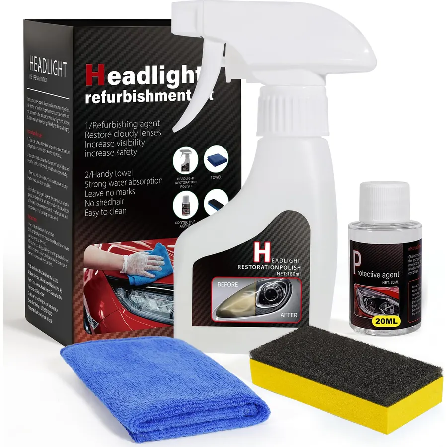 Car Headlight Restoration Kit: Clear from Foggy Yellowing & Oxidation