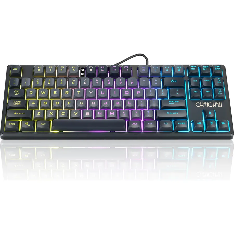 CHONCHOW TKL Gaming Keyboard Wired, Anti Ghosting 87 Keys FPS for PC PS5