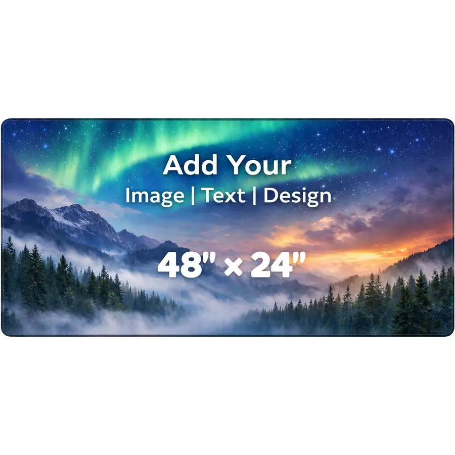 Custom Desk Pad – Personalized Photo Text Logo Mouse Mat, Large Computer Desk Mat for Gaming & Office, Non-Slip Playmat (24" x 48")