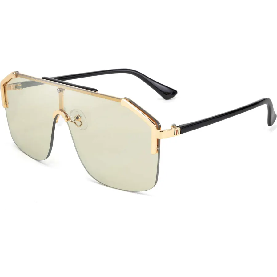 FEISEDY Classic Siamese One Piece Oversized Sunglasses for Women Men B2634