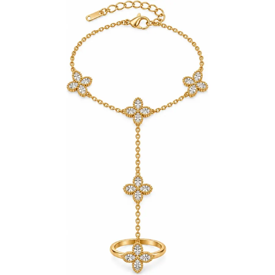 Hand Chain Bracelets for Women Dainty Ring Bracelet Gold Hand Chain Jewelry
