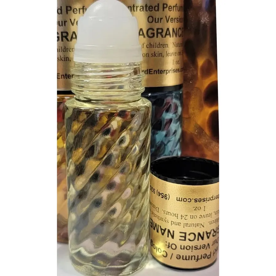 HYWD Enterprises Cologne Oil Comparable to AMAZING (B. Blass) for Men, Fragrance Rendition, Eau de Parfum, 1 oz. (30ml) Swirly Glass Roll on
