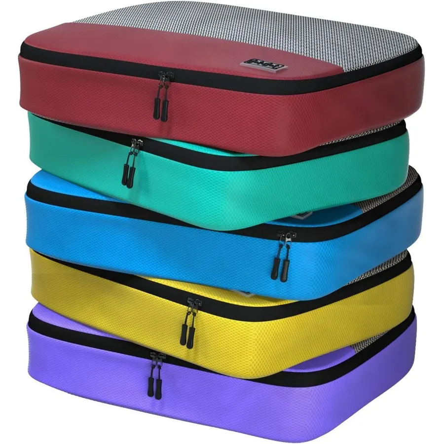 Large Packing Cubes for Travel - 5pc Packing Cubes for Suitcases - Lightweight Luggage Organizer Bags (Non-Compression)