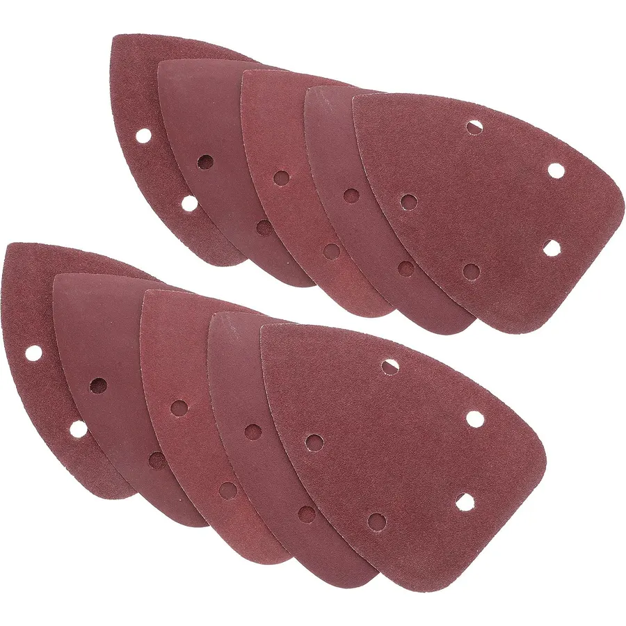 Mouse Sander Sanding Sheets, 5-Hole Hook and Loop Pads Triangular