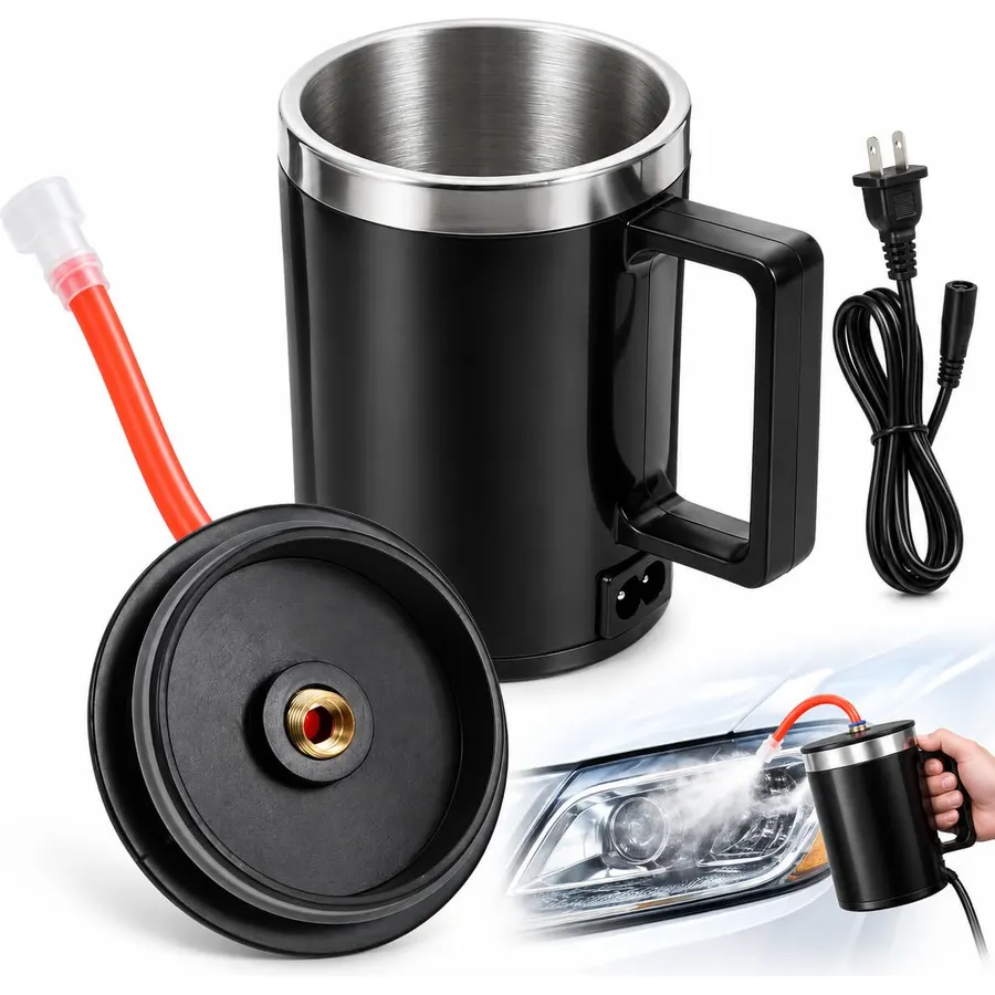 Veemoon 1 Set Headlight Restoration Kit Atomizing Cup, Black Plastic 110V